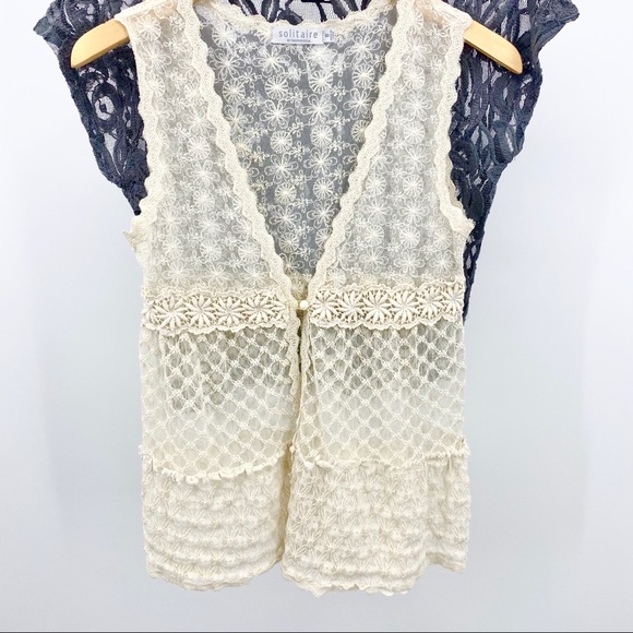 Boho Festival Crochet Lace Top Bundle X 3 SZ S/M - Picture 9 of 16